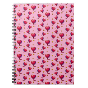 Heart Balloons and Stars Notebook