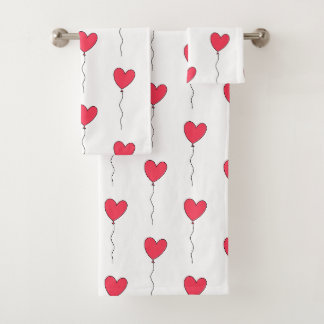 Heart Balloons Bath Towel Set