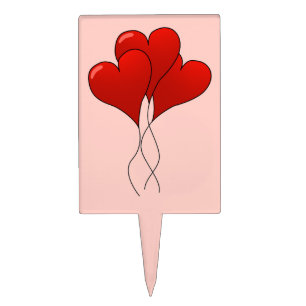 Heart Balloons Cake Topper