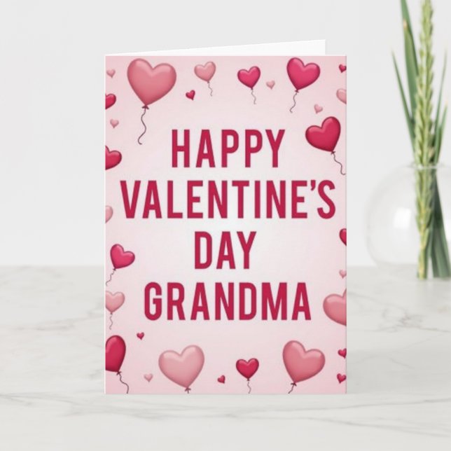 Heart Balloons Grandma Card (Front)