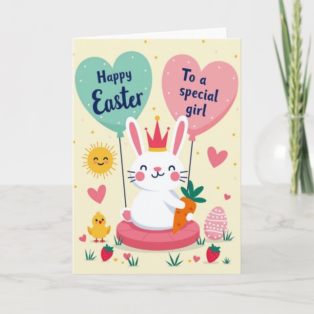 Heart Balloons Happy Spring Card (Front)