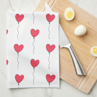 Heart Balloons Kitchen Towel