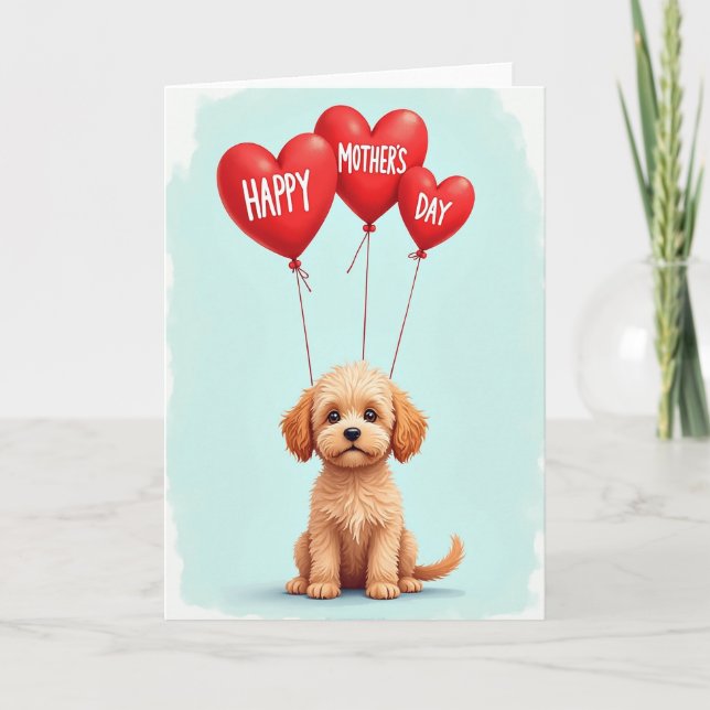 Heart Balloons Mothers Day Card (Front)