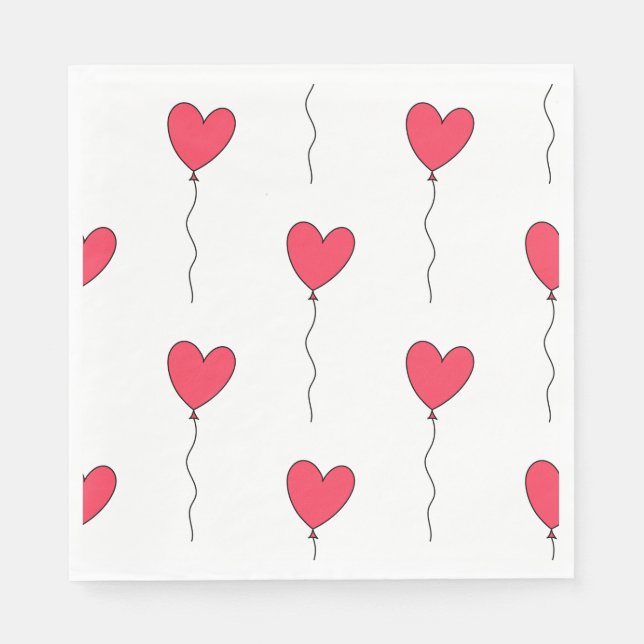 Heart Balloons Napkins (Front)