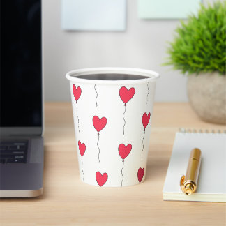 Heart Balloons Paper Cups