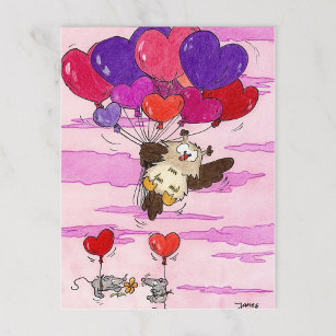 HEART BALLOONS postcard by Nicole Janes