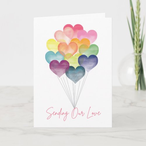 Heart Balloons Sending Love Card