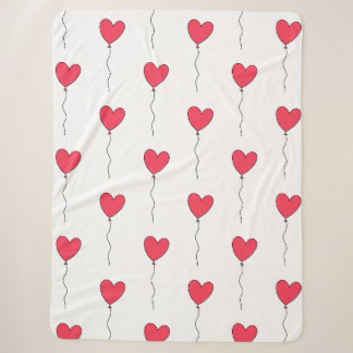 Heart Balloons Sherpa Blanket