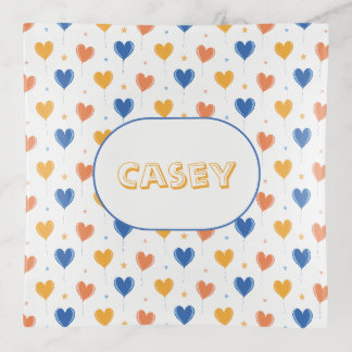 Heart Balloons Star Orange Yellow Blue Cute Trinket Tray