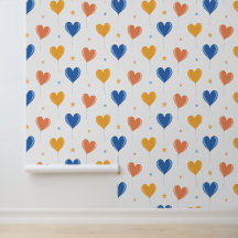 Heart Balloons Star Orange Yellow Blue Cute