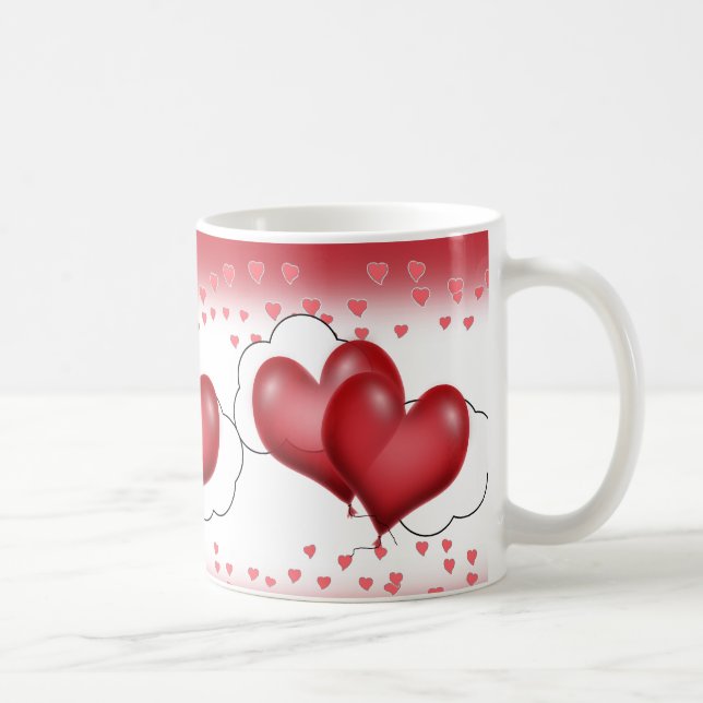 Heart Balloons With Little Hearts Coffee Mug (Right)