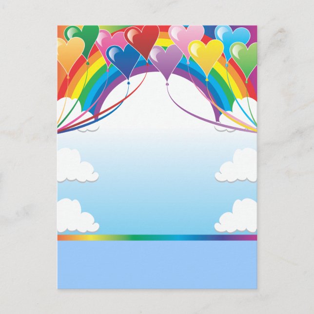 Heart Baloon Background Postcard (Front)