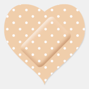 Heart Bandage Cute Polkadot Nurse Medical Get Well Heart Sticker