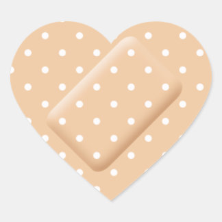 Heart Bandage Cute Polkadot Nurse Medical Get Well Heart Sticker