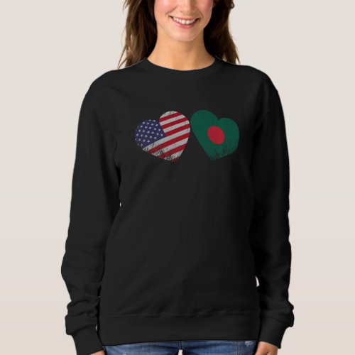 Heart Bangladeshi American Flag Patriotic Family H Sweatshirt