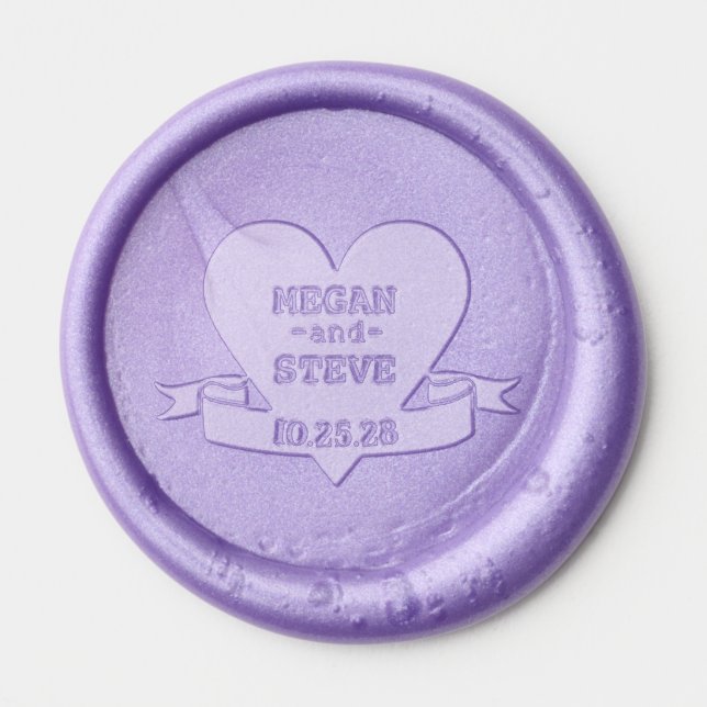 Heart Banner Wax Seal Sticker (Front)