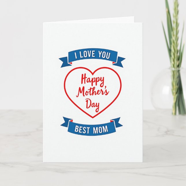 Heart Banners Love You Card (Front)