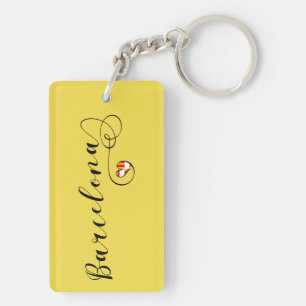 Heart Barcelona Keyring, Catelonia Keychain