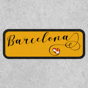 Heart Barcelona Pillow, Catalan Patch