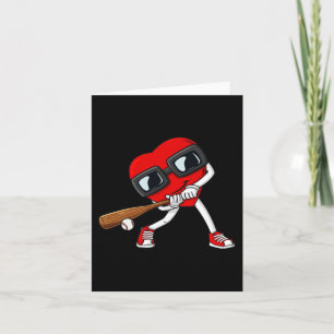 Heart Baseball Valentines Day Fun Boys Girls Kids  Card