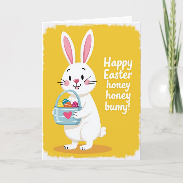 Heart Basket Rabbit Card (Front)