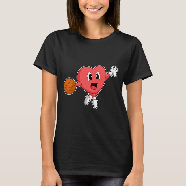 Heart Basketball player Basketball T-Shirt (Front)