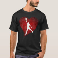 Heart Basketball Valentines Day Basketball For Wom T-Shirt