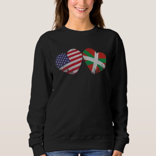 Heart Basque American Flag Patriotic Family Herita Sweatshirt