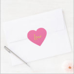 HEART BAT MITZVAH modern pretty pink gold script Heart Sticker<br><div class="desc">by kat massard >>> WWW.SIMPLYSWEETPAPERIE.COM <<< 
Love the design,  but would like to see some changes - another color scheme,  product,  add a photo or adapted for a different occasion - no worries simply contact me,  kat@simplysweetPAPERIE.com - I am happy to help!</div>