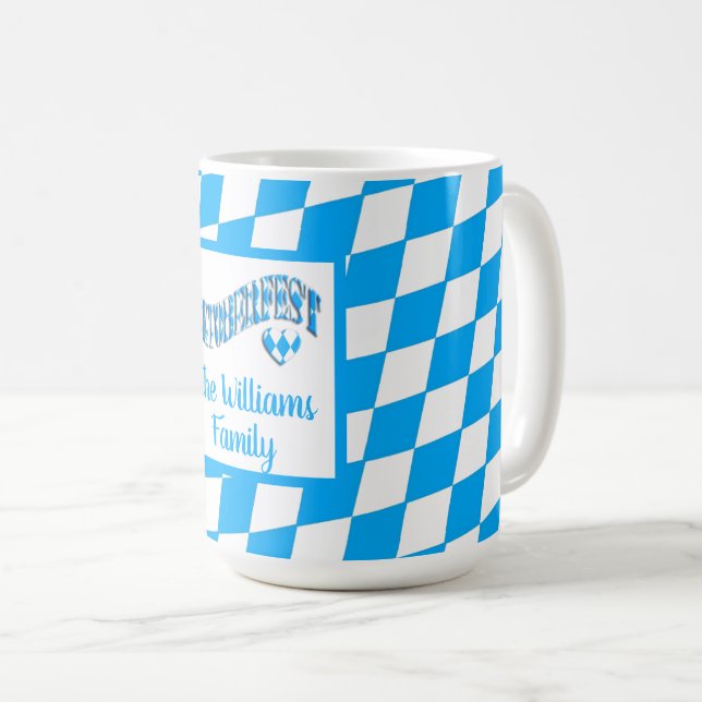 Heart Bayern Bavarian Flag Colors Oktoberfest Coffee Mug (Front Right)