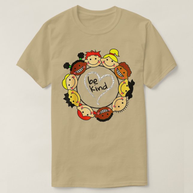 Heart Be Kind Spread Kindness Anti Bullying Orange T-Shirt (Design Front)