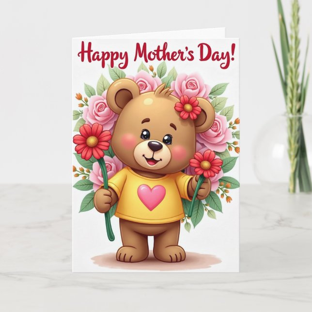 Heart Bear Mothers Day Card (Front)