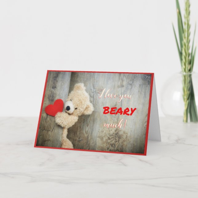 Heart Bear Valentine Card (Front)