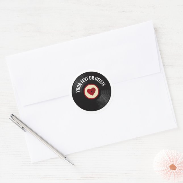 Heart Beat Classic Round Sticker (Envelope)
