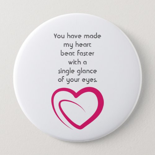 Heart Beat Faster Romantic Bible Verse Quote Button