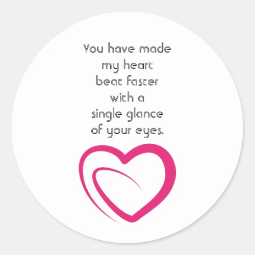  Heart Beat Faster Romantic Bible Verse Quote Classic Round Sticker