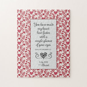 Heart Beat Faster Romantic Bible Verse Quote Jigsaw Puzzle
