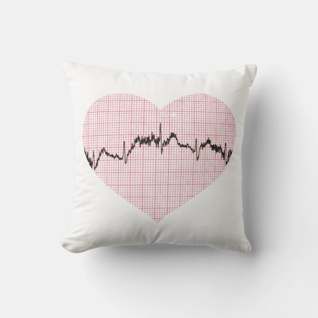 Heart Beat III Throw Pillow (Front)