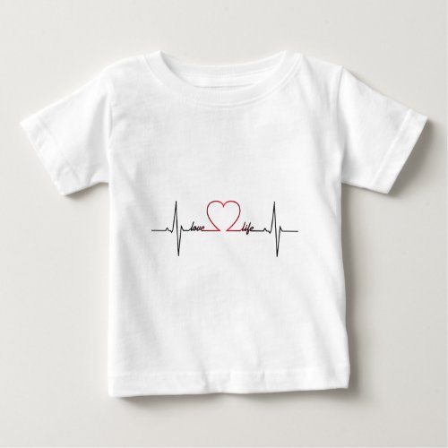 Heart beat love life inspirational quote baby baby T_Shirt
