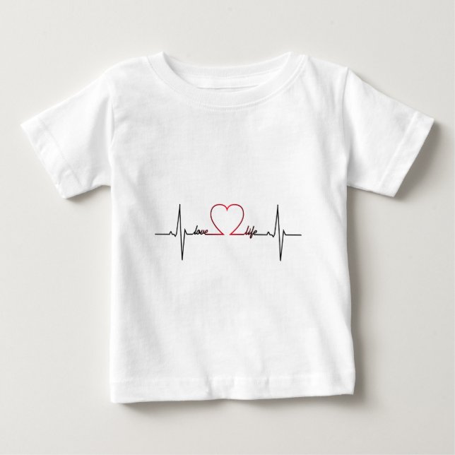 Heart beat love life inspirational quote baby baby T-Shirt (Front)
