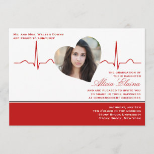 Heart Beat Photo Announcement/Invitation Invitation