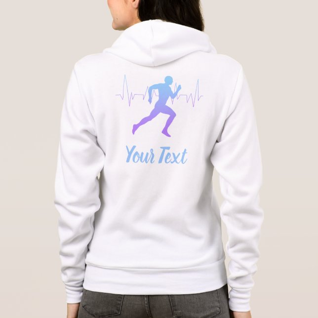 Heart Beat Runner Personalized  Hoodie (Back)