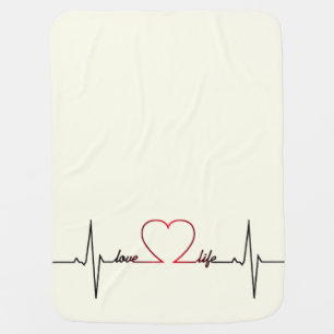 Heart beat with love life inspirational quote baby baby blanket