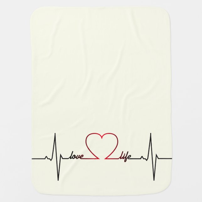 Heart beat with love life inspirational quote baby baby blanket (Front)