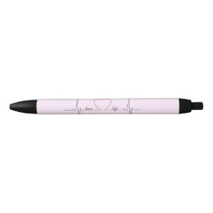 Heart beat with love life inspirational quote pen