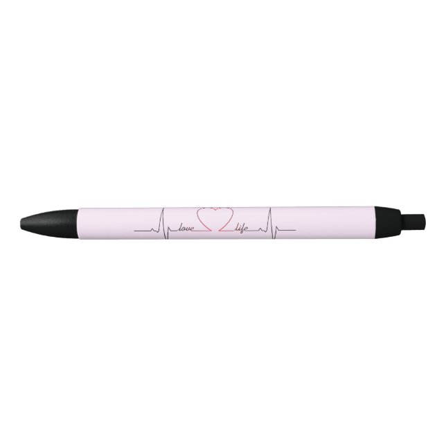Heart beat with love life inspirational quote pen (Front)