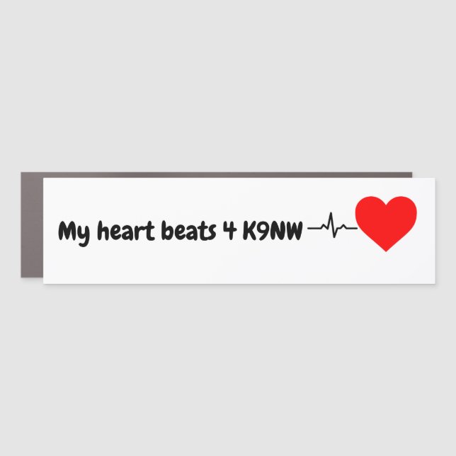 Heart Beats 4 Nosework Car Magnet (Front)