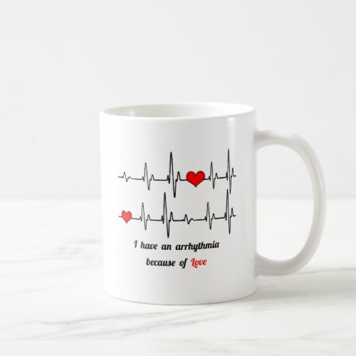 Heart beats arrhythmia coffee mug