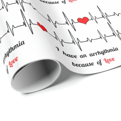 Heart beats arrhythmia wrapping paper