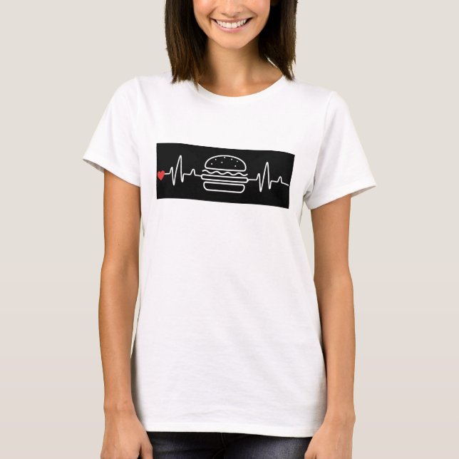 Heart beats for cheeseburger T- Shirt (Front)